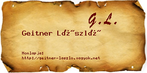 Geitner László névjegykártya